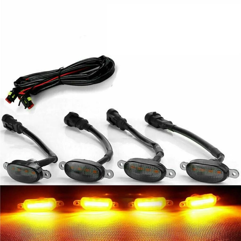 Side Marker Lights 4PCS Front Grille LED Signal Lights for Jeep Grand Cherokee 2003-2021