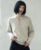LEATHERY Essential Half Zip Hoodie [Oatmeal]