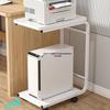 Rolling Desktop Computer Stand with Storage and Printer Shelf
