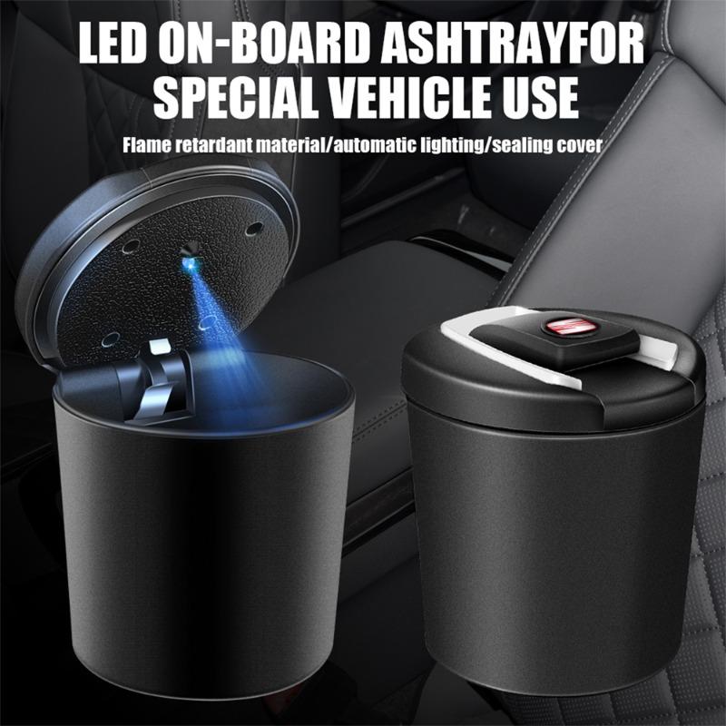 Car LED Portable Multifunctional Ashtray Car Accessories for SEAT Leon FR 5 6 Alhambra MK3 MII Altea 5F Ibiza Toledo Cordoba