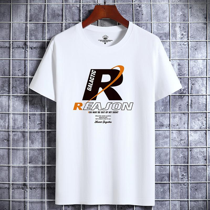 Lässige Herrenbekleidung Luxus Rundhals T-Shirt aus reiner Baumwolle Lustiger R-Print Streetwear Sommermode Vintage Y2k Style Top Übergroßes T-Shirt