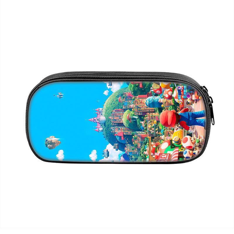 Mario Animation Peripheral Single Layer Children'S Pencil Bag Mario Polyester Student Stationery Pencil Case