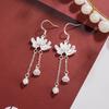 Lotus Flower Tassels Eardrop Earrings