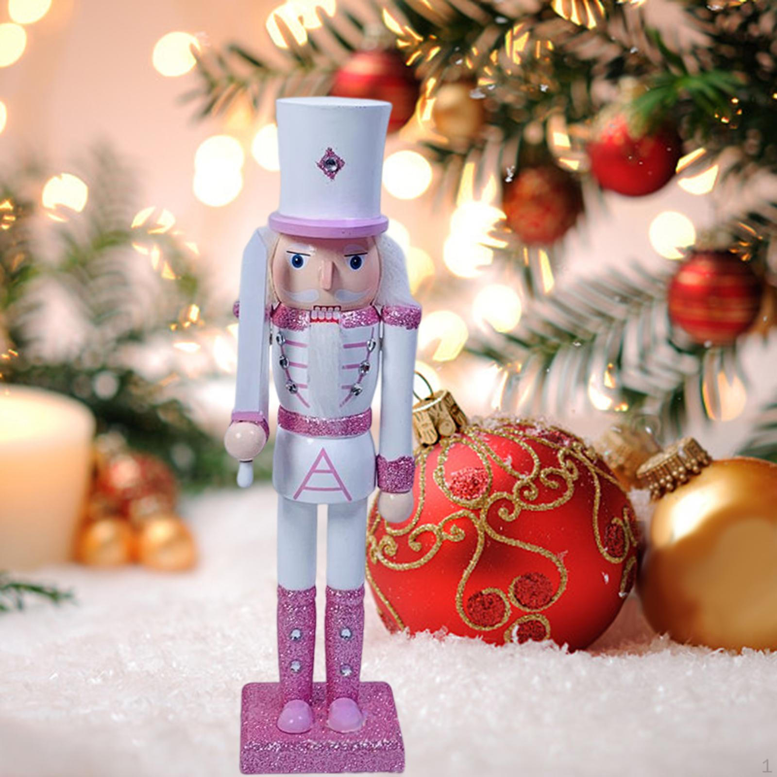 

Classic Wooden Nutcracker Figurine for Holiday Decor White cane