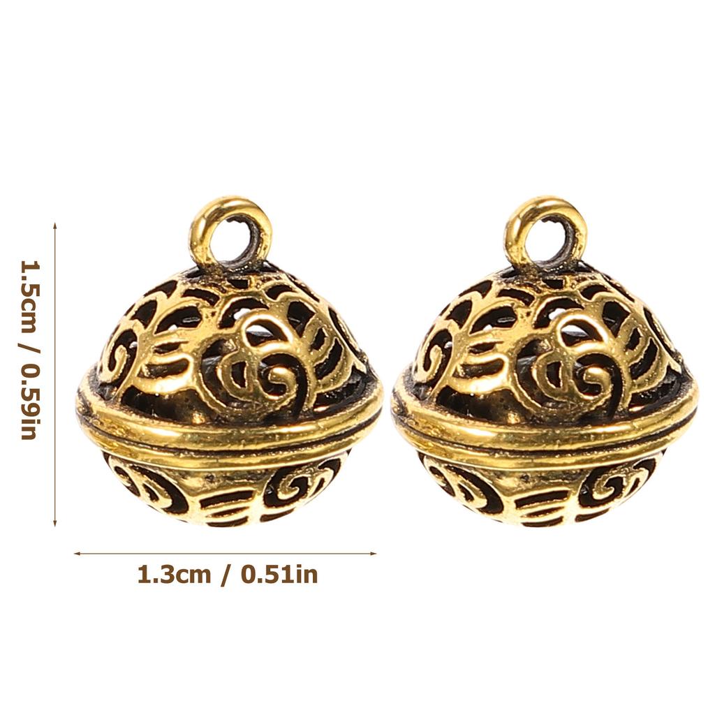 20pcs Crafts Bells 12mm Diy Bell Pendant Hanging Bell Charm Decor Alloy Mini Bells For Bag Pendant Craft Keychain Retro Ornament