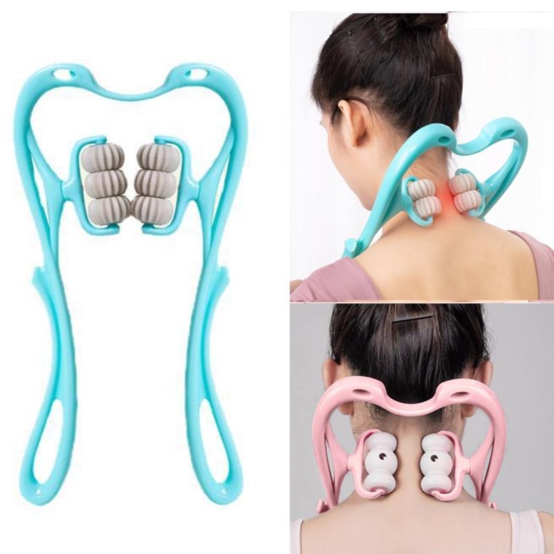 Plastic Point Pressure Therapy 6 Massage Roller Neck Massager For Shoulder Neck