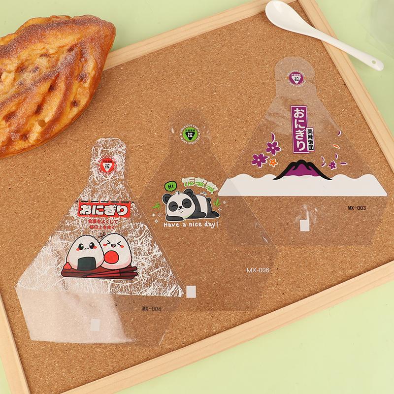 50Pcs Lovely Cartoon Triangle Rice Ball Packing Bag Seaweed Onigiri Sushi Bag Sushi Making Mold Tools Bento Accessories
