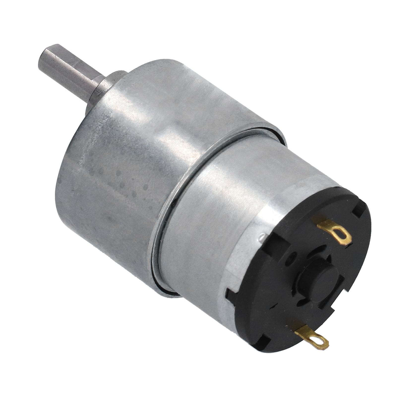 Motor de engranajes de 12 V CC, reducción de velocidad, motores de alambre de cobre CW CCW con eje D de 6 mm JGB37‑520 600RPM