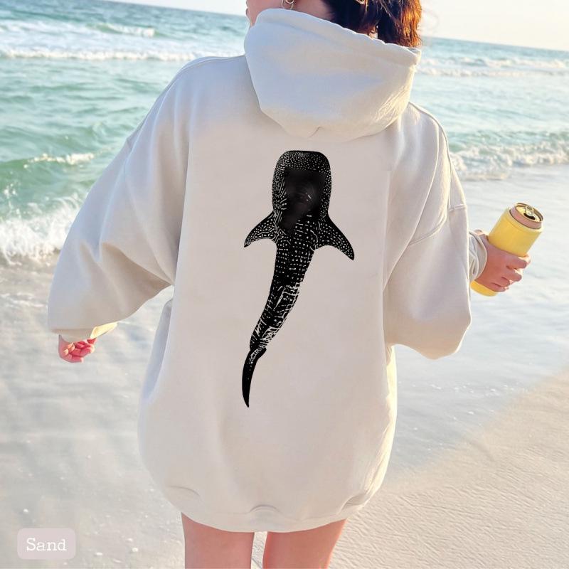 Damen Hoodie mit langen Ärmeln für Herbst/Winter - Unifarben mit Buchstaben-Print
