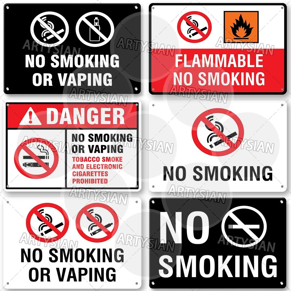 No Smoking Metal Sign Smoke Free Prohibition Warning Sign No Vaping Smokefree Plaque