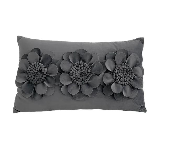 Fashion Modern Style Pink White Throw Pillows 45*45cm Velvet Stitching 3D Chrysanthemum Cushion Waist Pillow Blue Cushion Case
