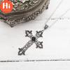 Hi Cross Diamond Pendant Jewelry Necklace Silver Tone Gothic Punk Jewelry Fashion Glamour Statement Women Gifts