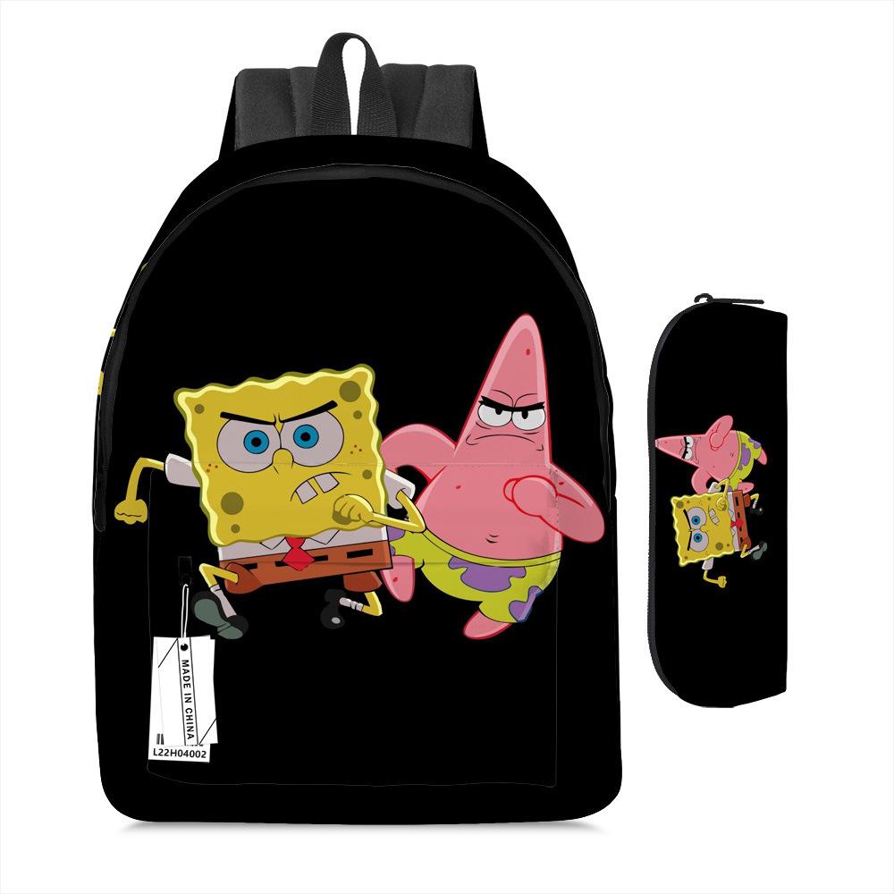 Spongebob Squarepants Children'S School Bag Male And Female Students Backpack Kindergarten Cute Cartoon Backpack Pencil Bag