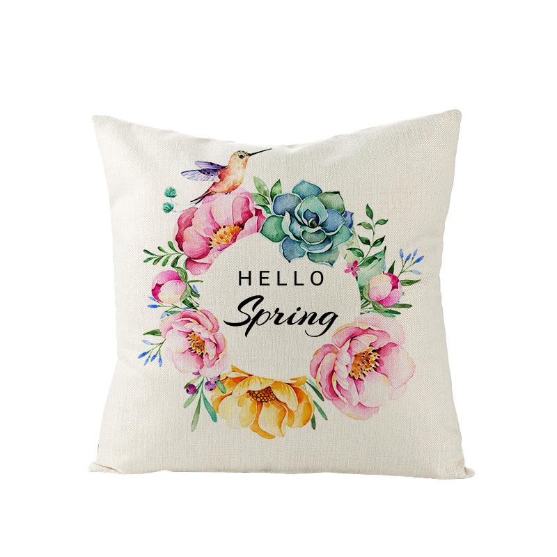 Nový jarní motiv lněný povlak na polštář domov pohovka povlak na polštář pastorální povlak na polštář