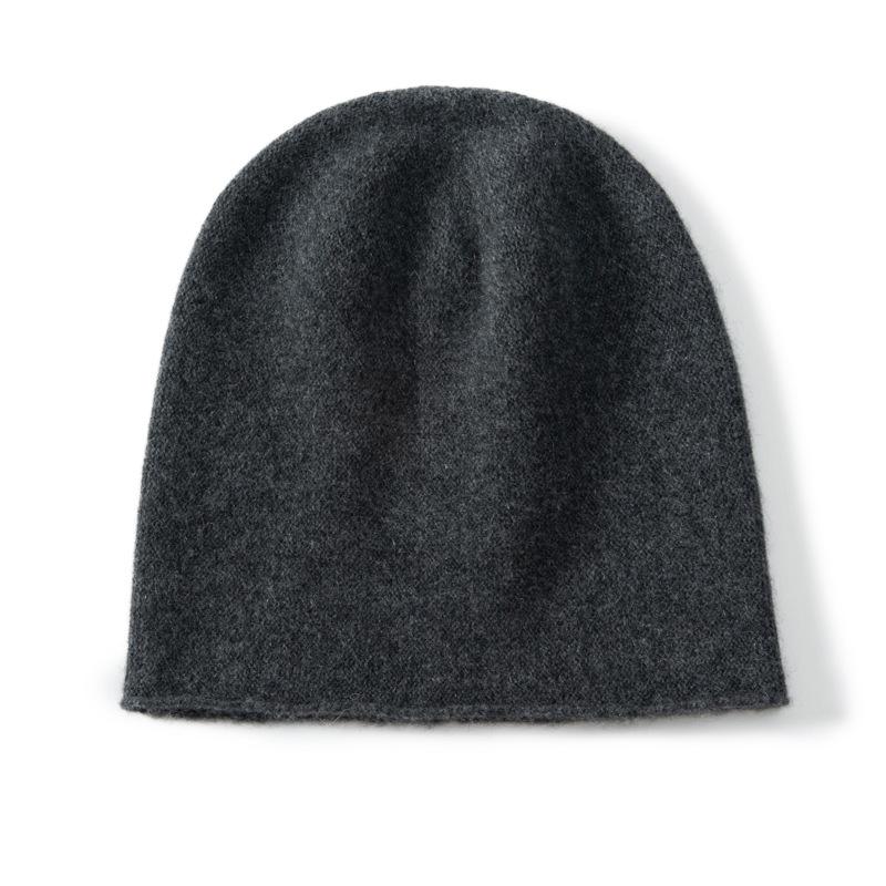 Women's 100% Pure Cashmere Knit Hat - Fashionable, Warm, Versatile, with Ear Protection for Autumn and Winter.