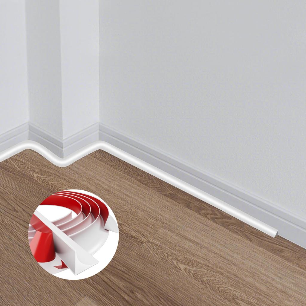 1PC 1/2/3meters Durable Silicone Quarter Round Molding Trim Peel and Stick Caulk Strip Flexible Wall Corner Baseboard Floor Edge