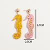 New Glitter Colorful Seahorse Acrylic Earring for Women Creative Funny Animal Long Drop Earrings Fashion Jewelry Gift