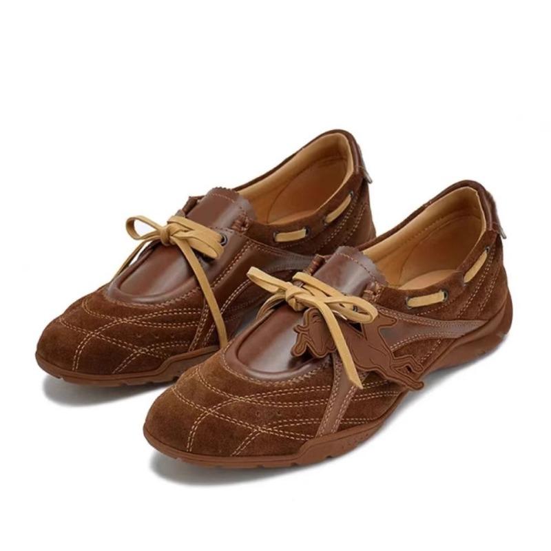 Flat-bottomed Sailing Shoes Retro Platform Lace-up Women's Niche Boxing Shoes Versatile Casual Shoes Women's Ballet Shoes