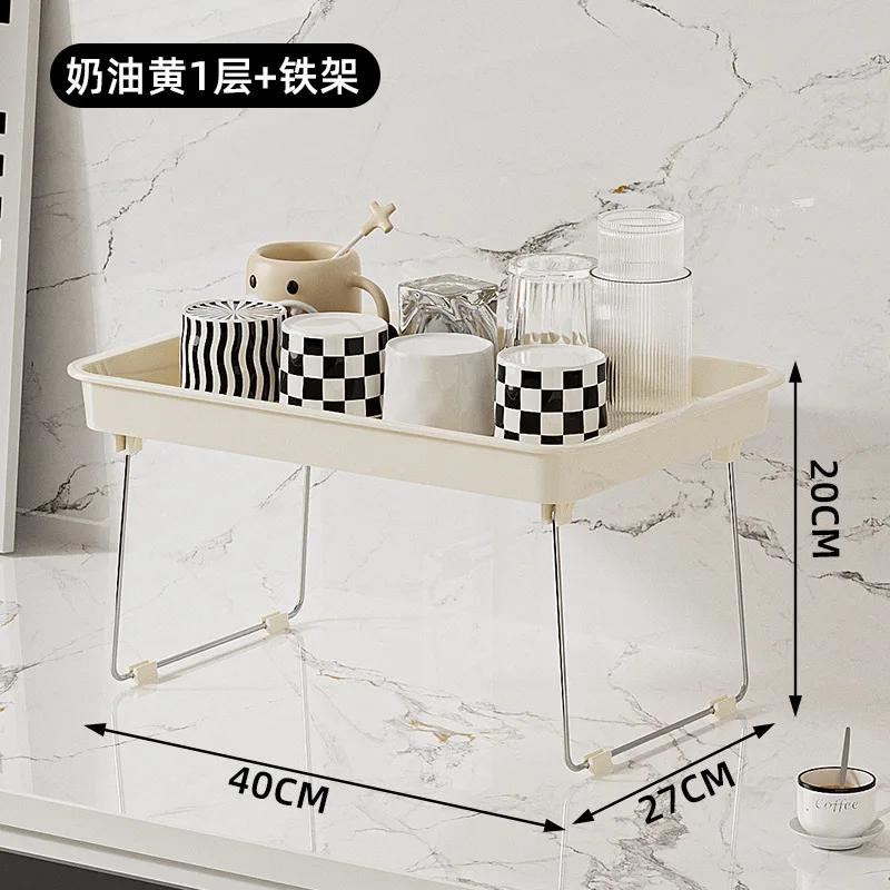 Большая вместительная настольная полка для офиса и дома держатель для стаканов с поддоном для слива роскошная легкая полка для хранения стаканов 4554₽