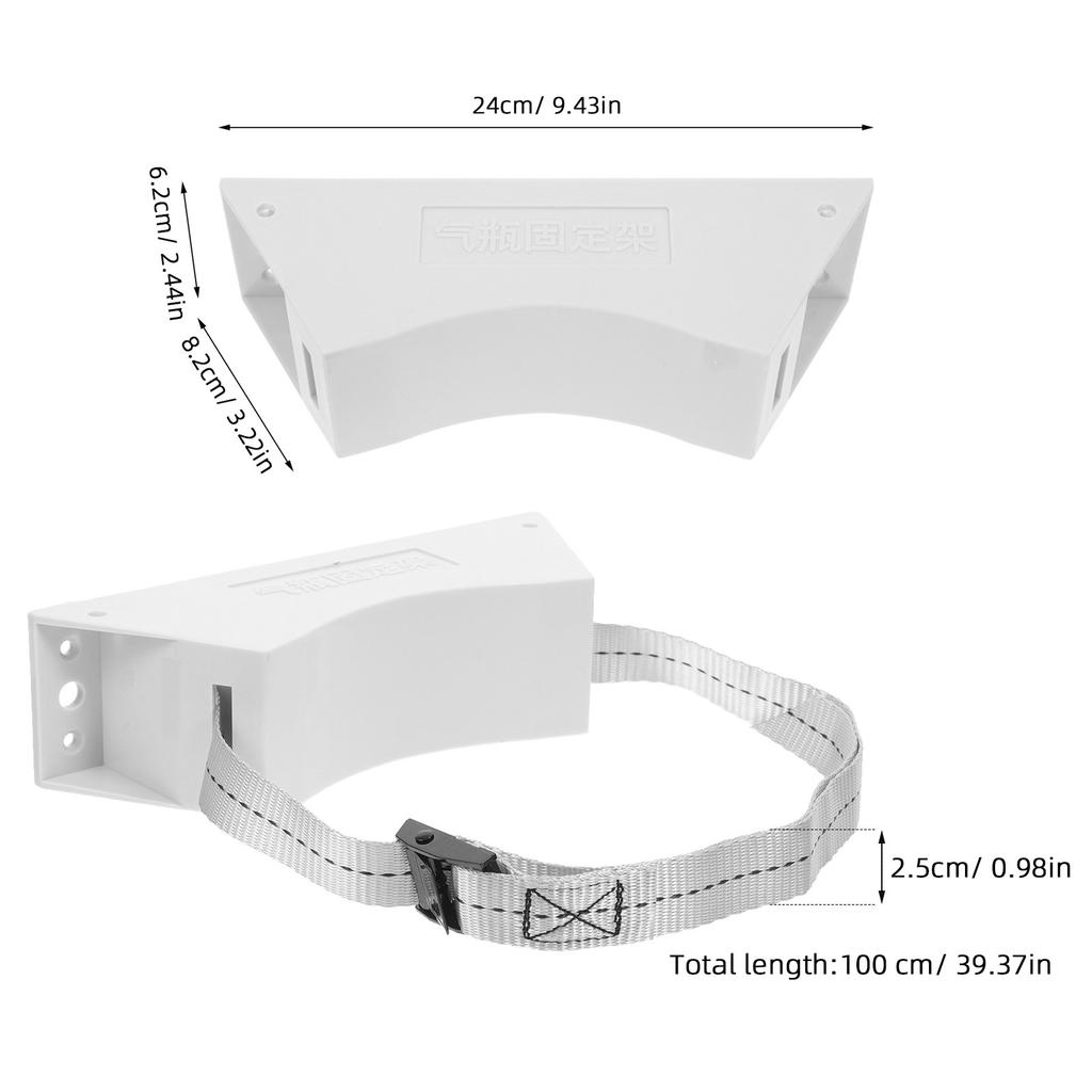 Gas Cylinder Bracket Plastic Iron Stable Holder High-Strength Strap for 40L Hydrogen Oxygen Tanks Wall Mount