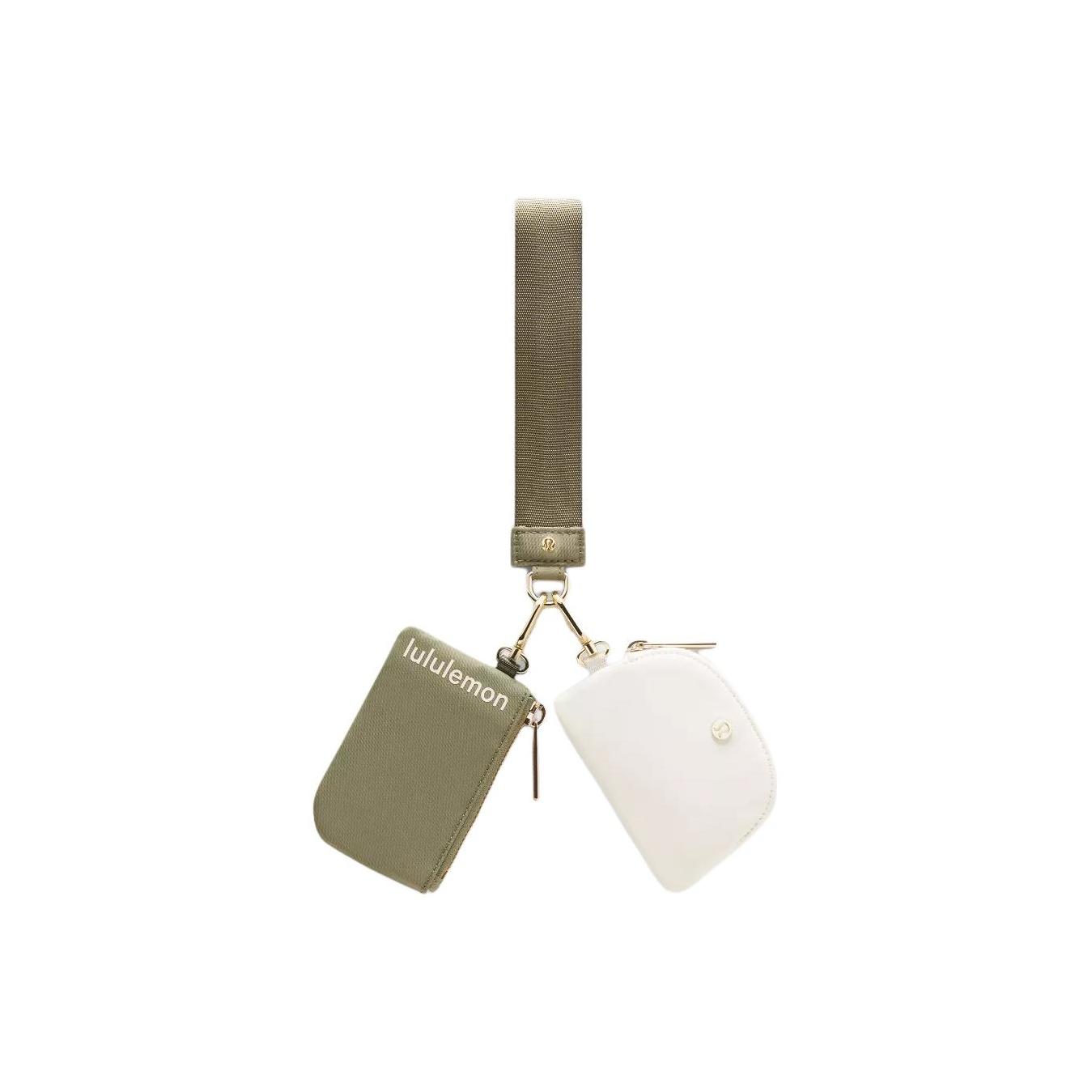 Lululemon Dual Pouch Wristlet Women Wallet Laurel-Leaf Light-Ivory LW9FNPS-072071 Laurel Leaf Fused with Ivory