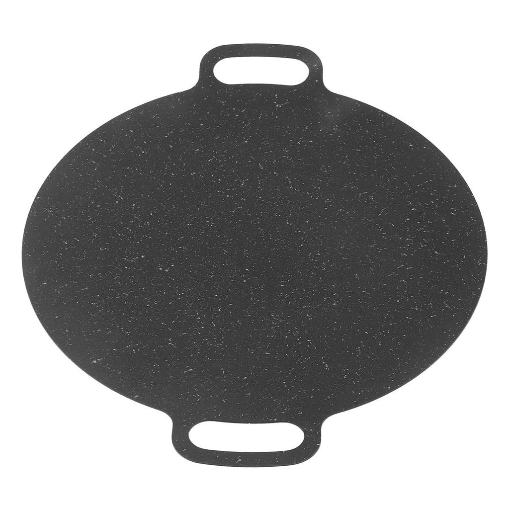 Korean Grill Pan Non Stick Coating Round BBQ Griddle Iron for Indoor Outdoor Cooking 25cm / 9.84in