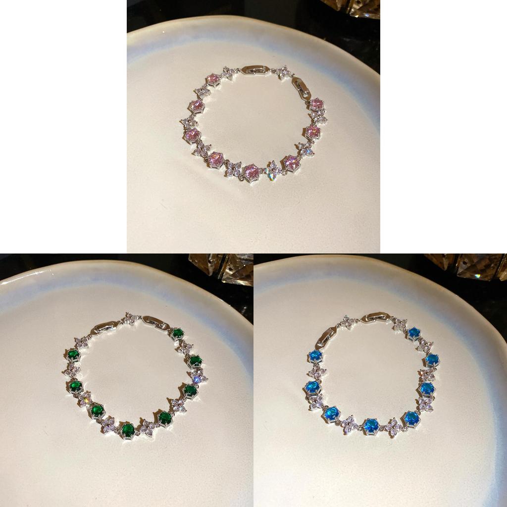 Floral Zircon Stone Womens Bracelet With Copper Material For Elegant Summer Fashion