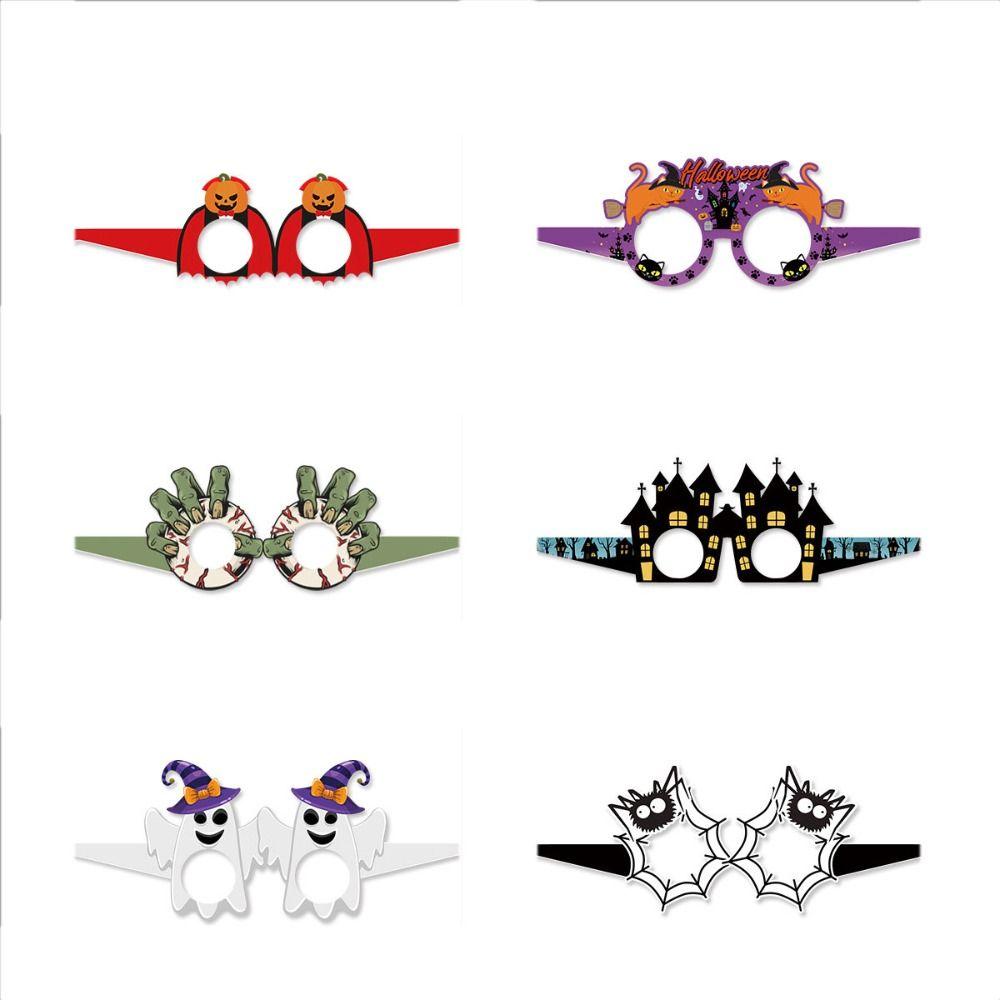 

Photo Props Halloween Dress Up Pumpkin Party Eyeglasses Glasses Frame Props 6pcs/set