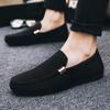 Fashion Men's Casual Shoes Breathable Round Toe Sneakers Black Plain Work Trends 2025 Vulcanize On Sale Non-leather Elegant Male Shoe