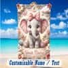 Elephant Theme Beach Towel Personalized Custom Name & Text Soft Quick Dry Beach Towel for Swimming Travel