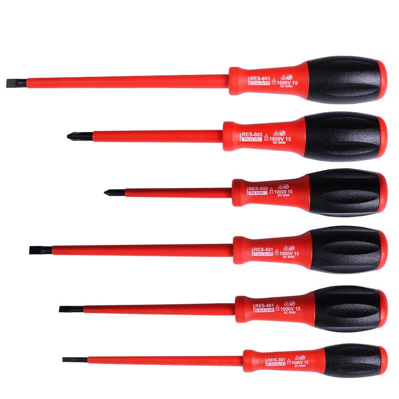RUBICON RES-840 VDE 1000V Insulated Screwdriver Set, 6-Piece