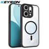 KEYSION Transparent Magnetic Phone Case for OPPO Reno14 Pro 5G Silicone+PC HD Clear Shockproof Back Cover for OPPO Reno14 F 5G
