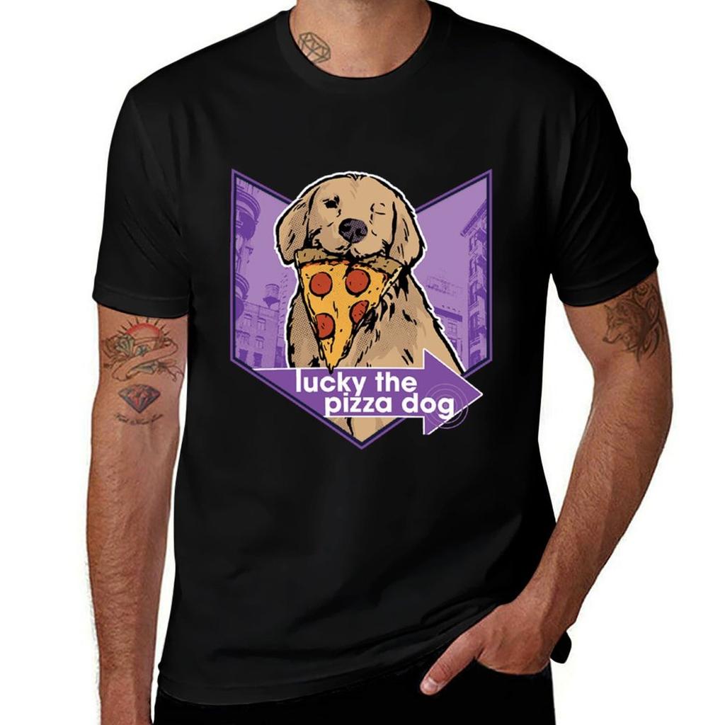 Lucky The Pizza Dog Tshirt Plus Size Solid Color Tshirt