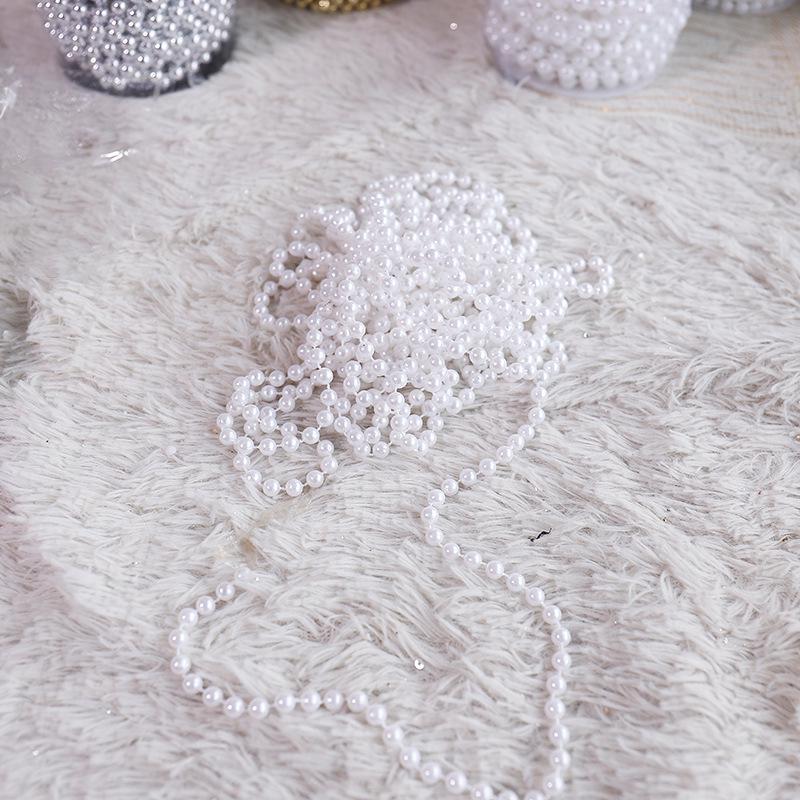 Silver Christmas Bead String for Tree and Wreath Décor - 8mm