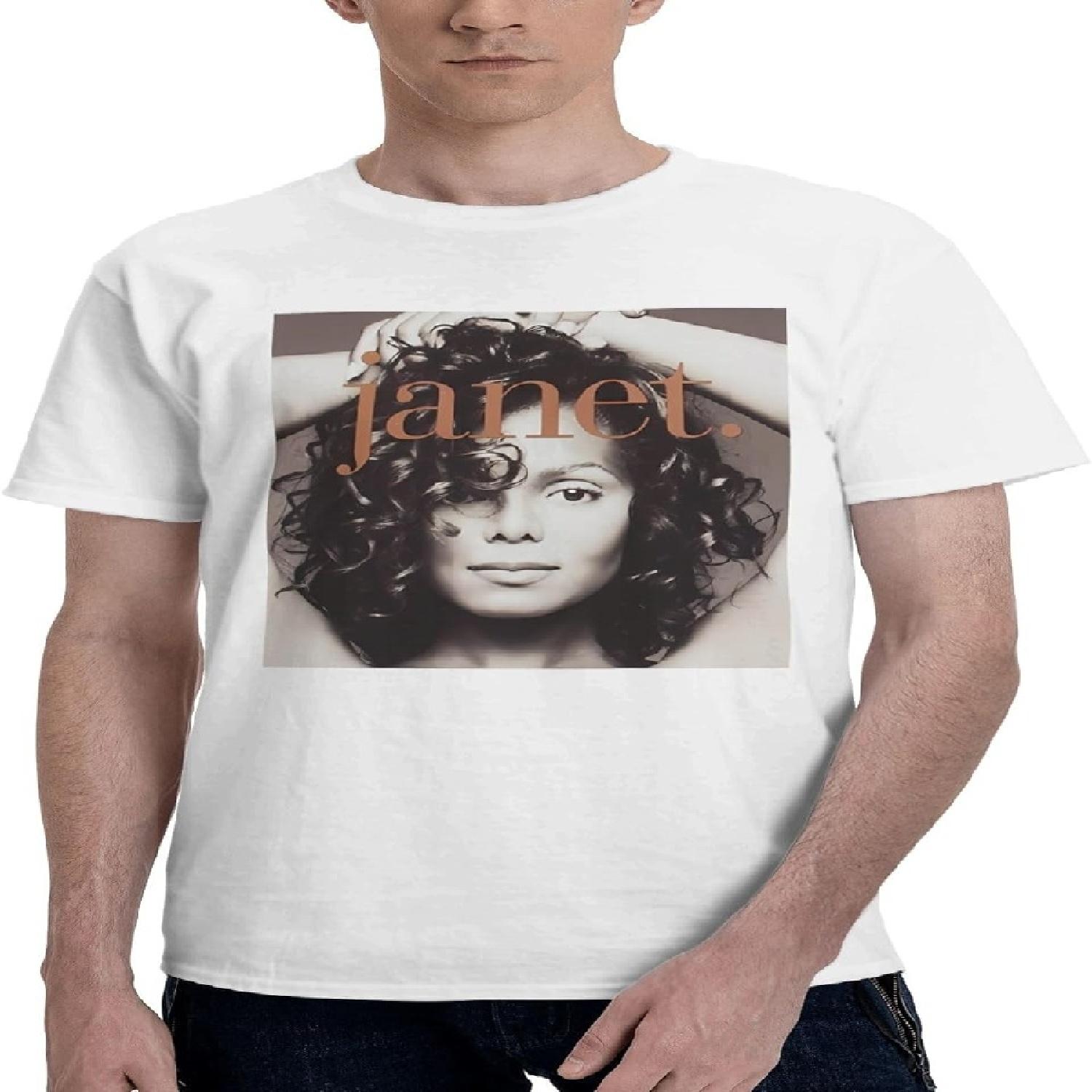 

Migetuke Janet Jackson Mens T-Shirts True Classic Tees Casual Cotton Fitted Tshirts Shirts for Men(3) XXXXXL білий