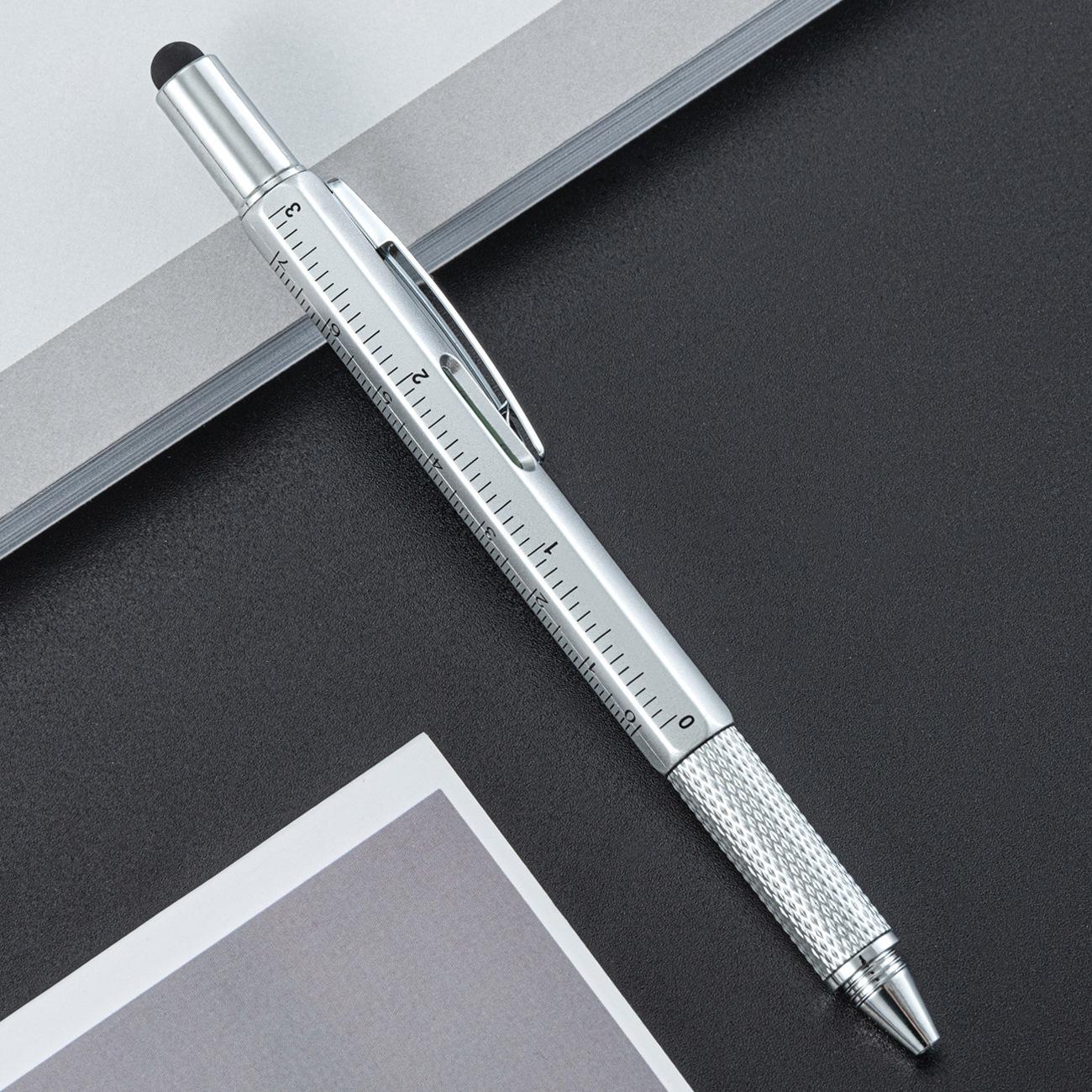 

Многофункциональный инструмент 6 в 1, шариковая ручка, отвертка, линейка, спиртовой уровень, креативные канцелярские принадлежности, подарок, сенсорный экран, стилус, дизайн, емкостная ручка