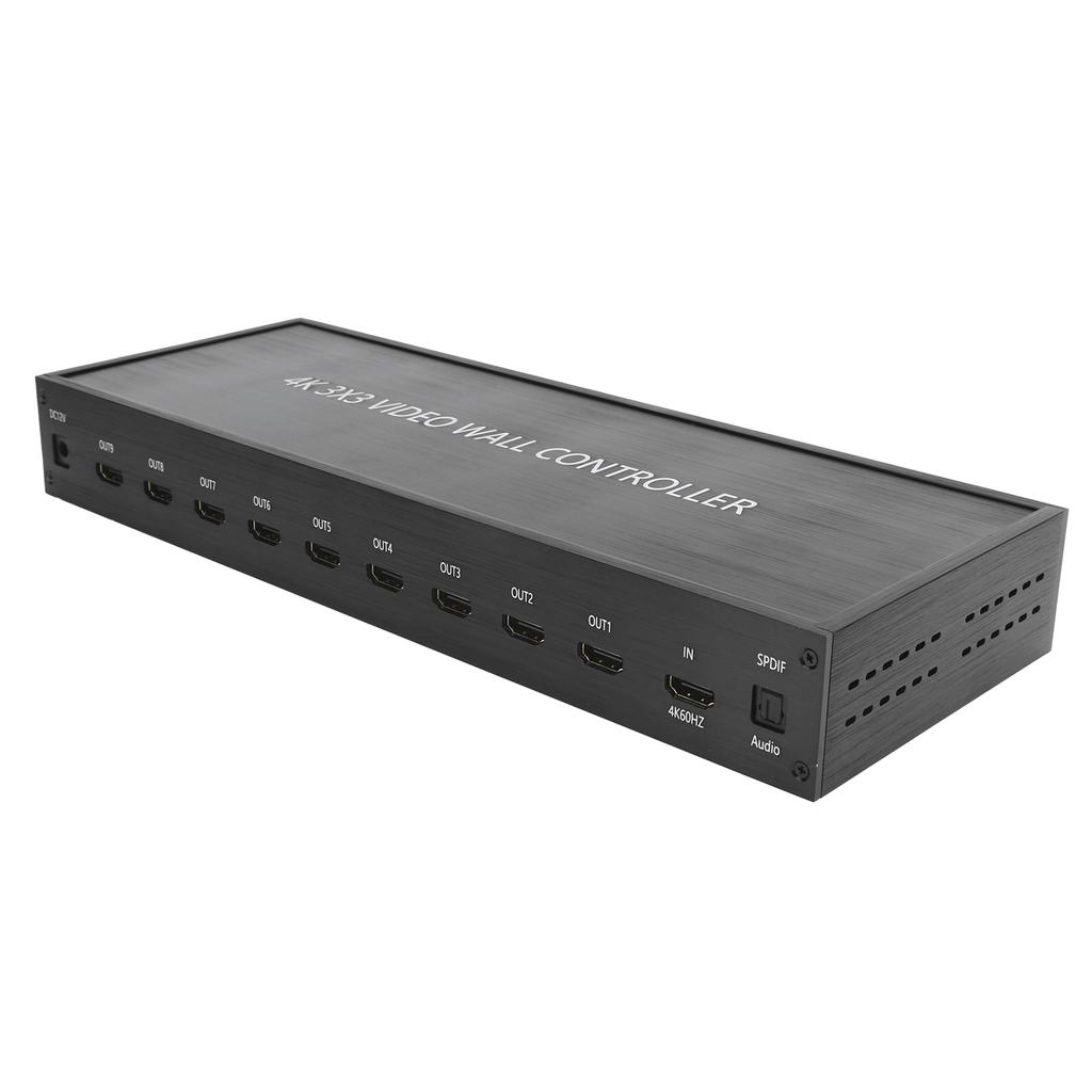 HDMI 3x3 Video Wall Controller Screen Image Processor for 9 TV Splicing Display 110‑240V