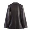 Zbzr Autumn New Women Clothes Western Style Fashion Straight Leather Effect Blazers 1255760 717