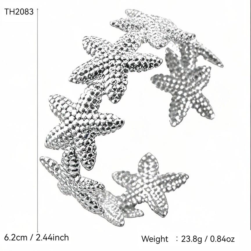 

Летняя пляжная коллекция Персонализированные преувеличенные модные шармы Браслет из нержавеющей стали с 18-каратным золотым покрытием Морская звезда для женщин
