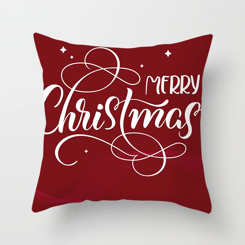 Merry Christmas Printed Pillowcase Christmas Style Cushion Cover Home Sofa Decor Throw Pillowcase