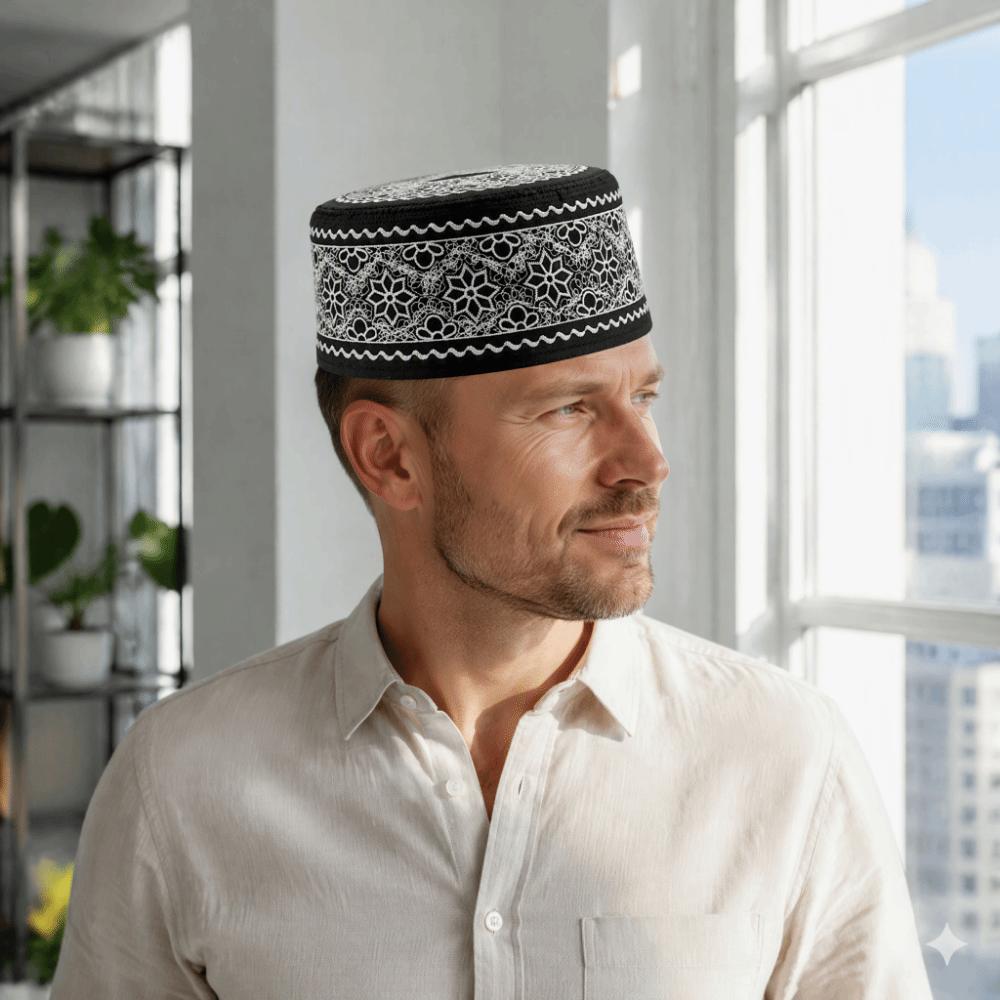 Embroidered Design Embroidered Kufi Hat Traditional Kufi Cap For Weddings