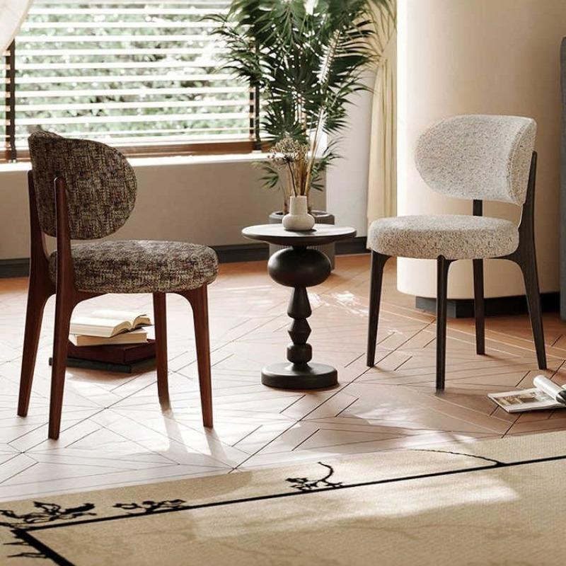 Nordic Solid Wood Dining Chair, Scandinavian Style Wooden Side Chair for Kitchen, Minimalist Accent Chair with Backrest