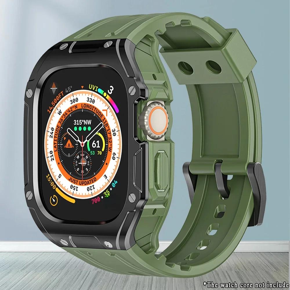 Case+Strap for Apple Watch Band Ultra 3 49mm Modification Kit TPU Case Sport  Rubber Strap for Iwatch Series Ultra 49mm Bracelet