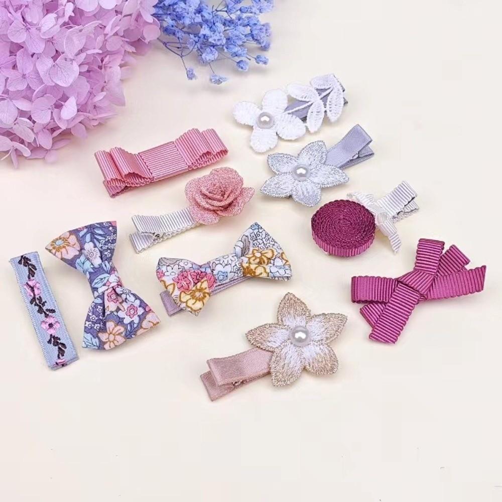 10pcs Bowknot Baby Girls Hairpin Traceless Hair Bangs Clip Cute Bow Hair Clip BB Clip Photoshoot