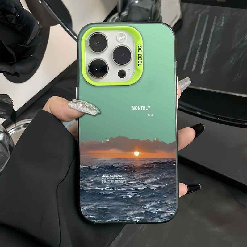 

Супер Крутой Чехол для Телефона с Рассветом на Море Для iPhone 16 15 14 13 12 11 Pro Max 7 8 Plus XR XS MAX MINI Y2K Противоударная Задняя Крышка TPU&Case&iphone13 Mini(5.4 )