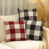Neuer karierter Sofakissenbezug Einfaches Zuhause Klassisches Kontrastfarbenes Kissen Ins Style Leinen Bettkissen