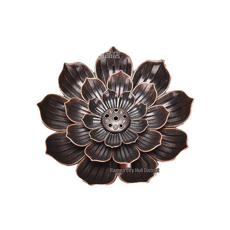 Lotus Alloy Multi-Hole Incense Holder and Burner for Aromatherapy