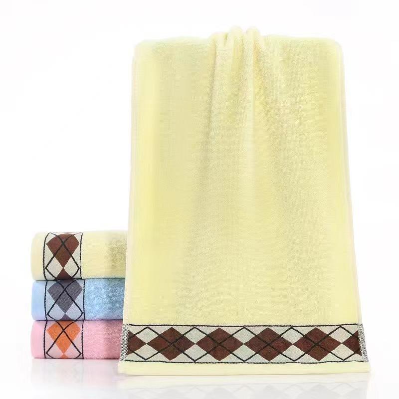Striped Towel Thickened Cotton Soft and AbsorbentHousehold Towel Embroidery