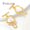 18K Gold Plated Brass with Shell Clasps For Jewelry,Heart Pearl Clasps,OT Toggle Clasp For Bracelets Accessories DIY Findings