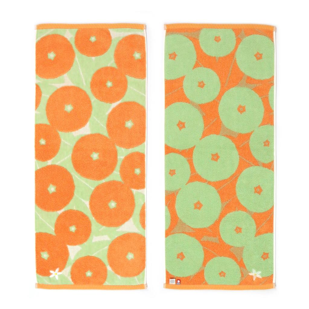 Imabari Towel Iori Face Towel "iyokan" (Orange)